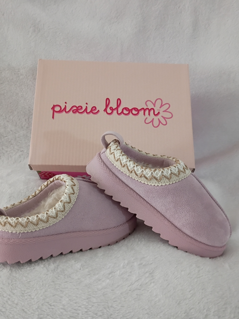 Kids Lilac Slip-On Cozy Slippers